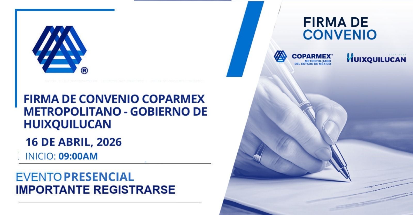 Firma de Convenio Coparmex Metropolitano-Gobierno de Huixquilucan
